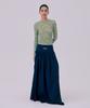 Bundercammer Shirring Maxi Skirt_Navy