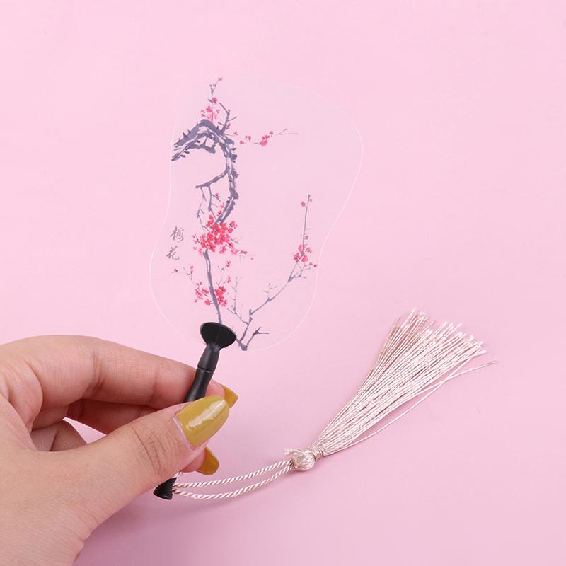 2Pcs 1:12 Dollhouse Miniture Simulation Palm-Leaf Fan Model Toy Home Decoration Accessories