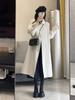 Hepburn Style Women's Woolen Lapel Coat - Long Sleeve, Loose Fit, Mid-Length, Winter Fashion