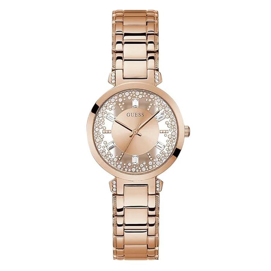 

Guess Crystal Clear Rose Gold Dial Rose Gold Steel Strap Watch for Women - GW0470L3 золотий