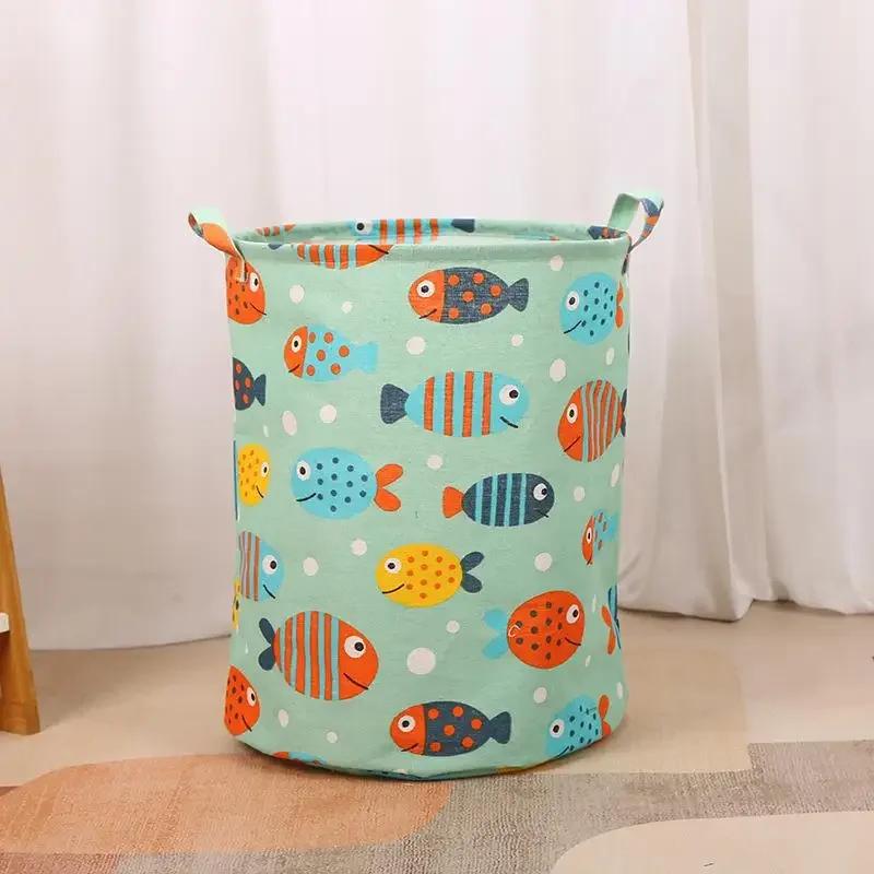 Printing Laundry Basket Bathroom Home Accessories Baskets for Bedroom Portable Storage Organizer Organizing Toy Dirty Clothes
