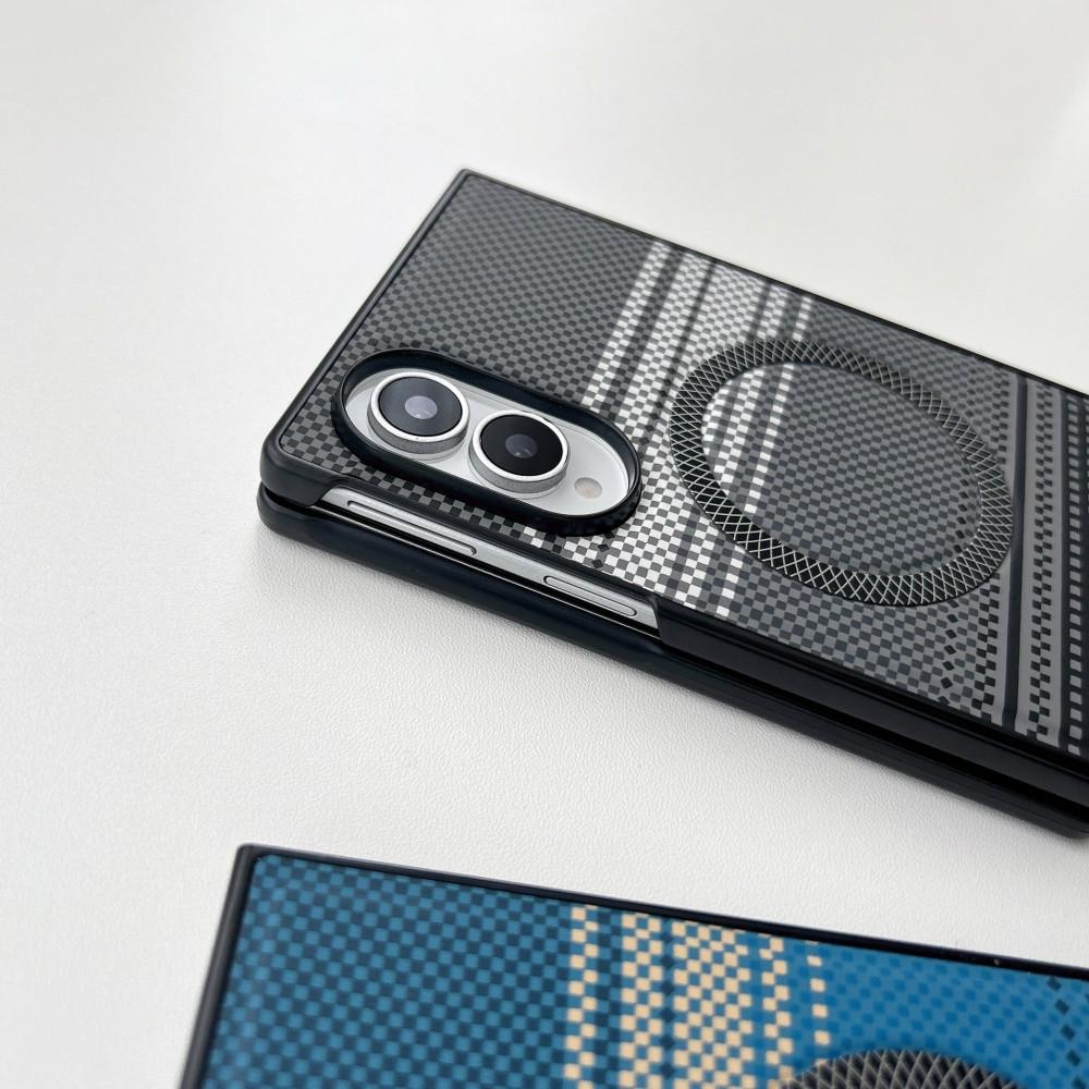 Carbon Fiber Pattern Fashion Hard PC Magnetic Case for Samsung Galaxy Z Fold 8 Ultra 8 7 6 5 for Magsafe Wireless Charging Cover