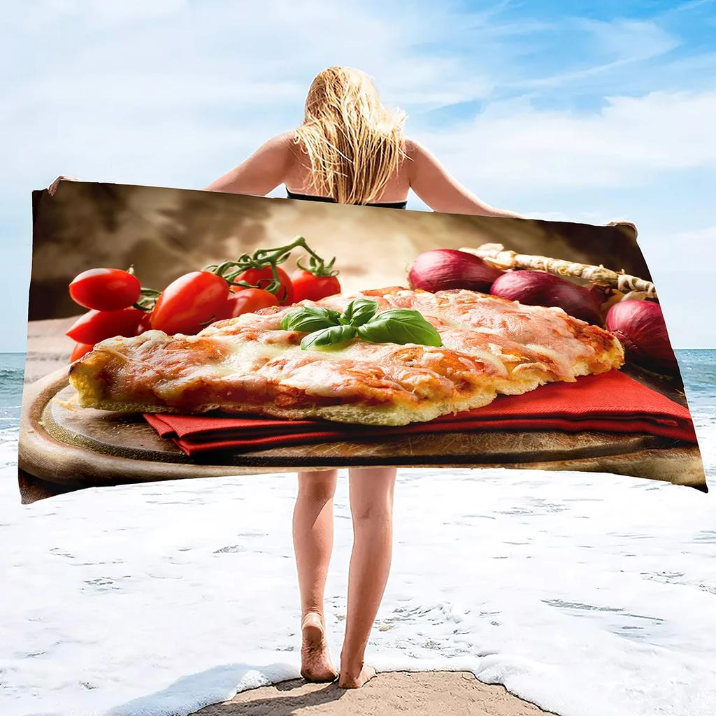 Microfiber Lightweight Beach Towel,Fast Dry Super Absorbent Beach Towels for Adults and Kids,Food Printed Pool Towels Sand Proof