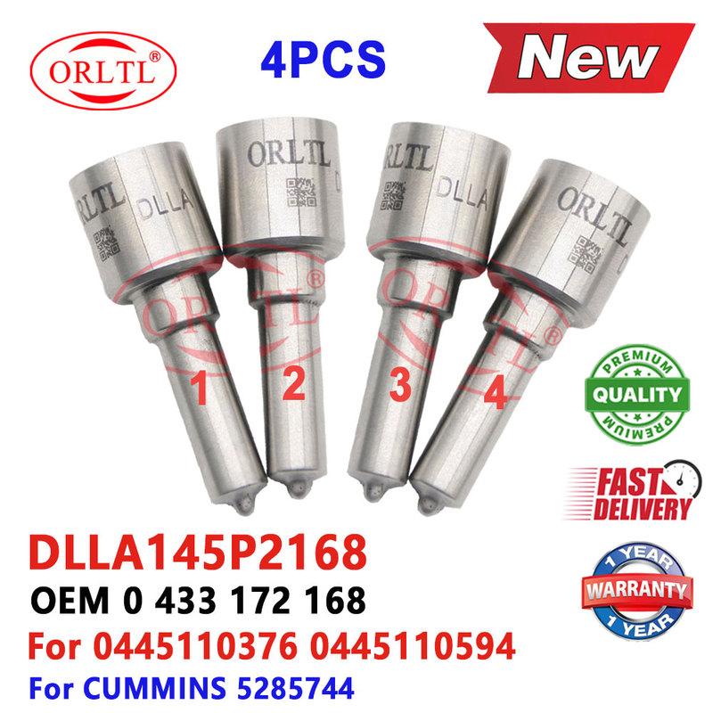 4PCS DLLA145P2168 Diesel 0 433 172 168 0433172168 For CUMM 5285744 0445110376 0445110594 Injector Nozzle