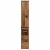 Narrow Bathroom Cabinet with Casters Rustic Wood Look Engineered Wood