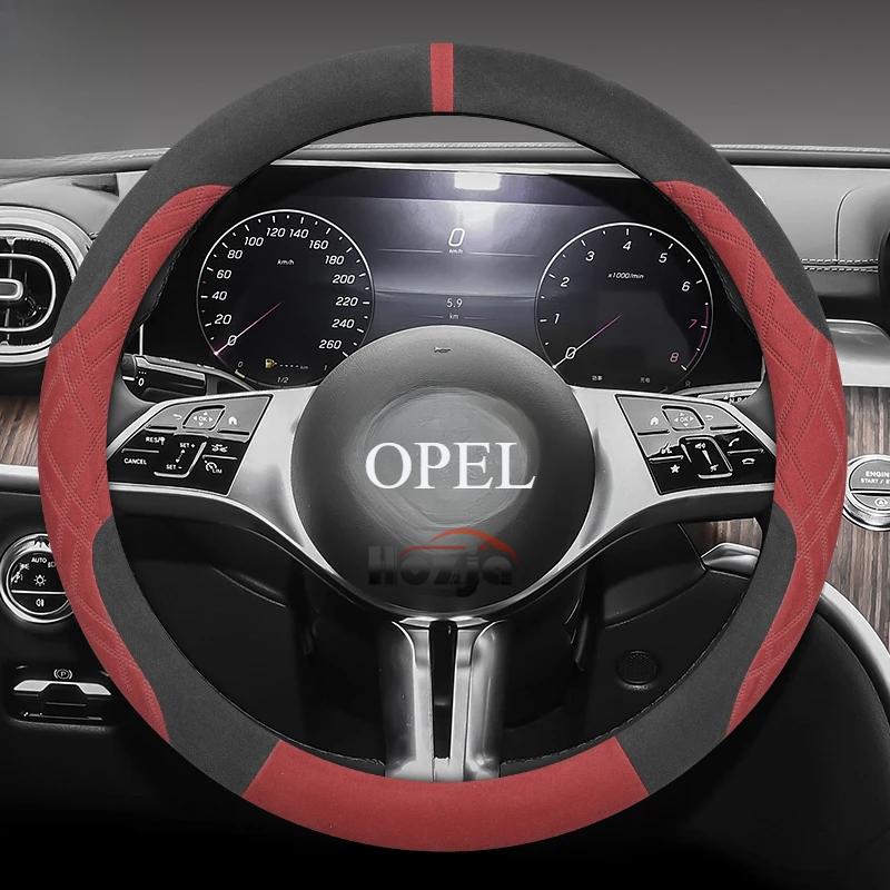 Suede Steering Wheel Cover for Opel Mokka Corsa Astra 2024 2025 Accessories