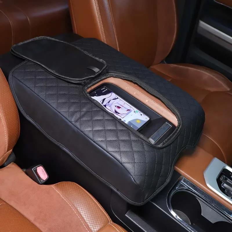 For Toyota Tundra 2007-2021 Car Center Console Armrest Cover Waterproof Leather Armrest Box Cushion Pad Protector Accessories
