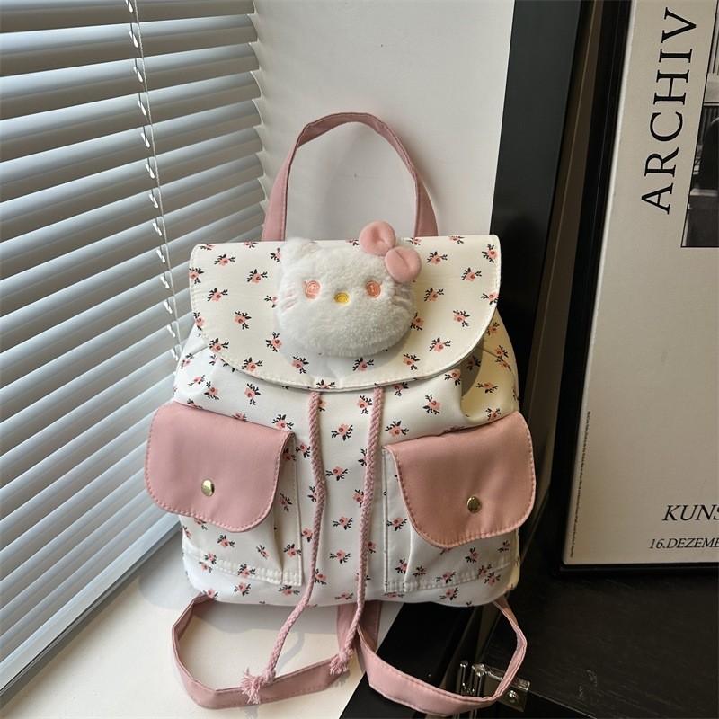 Trendy Simple Ladies Hello Kitty Floral Print Small Shoulder Bag With Special Material For Daily Use