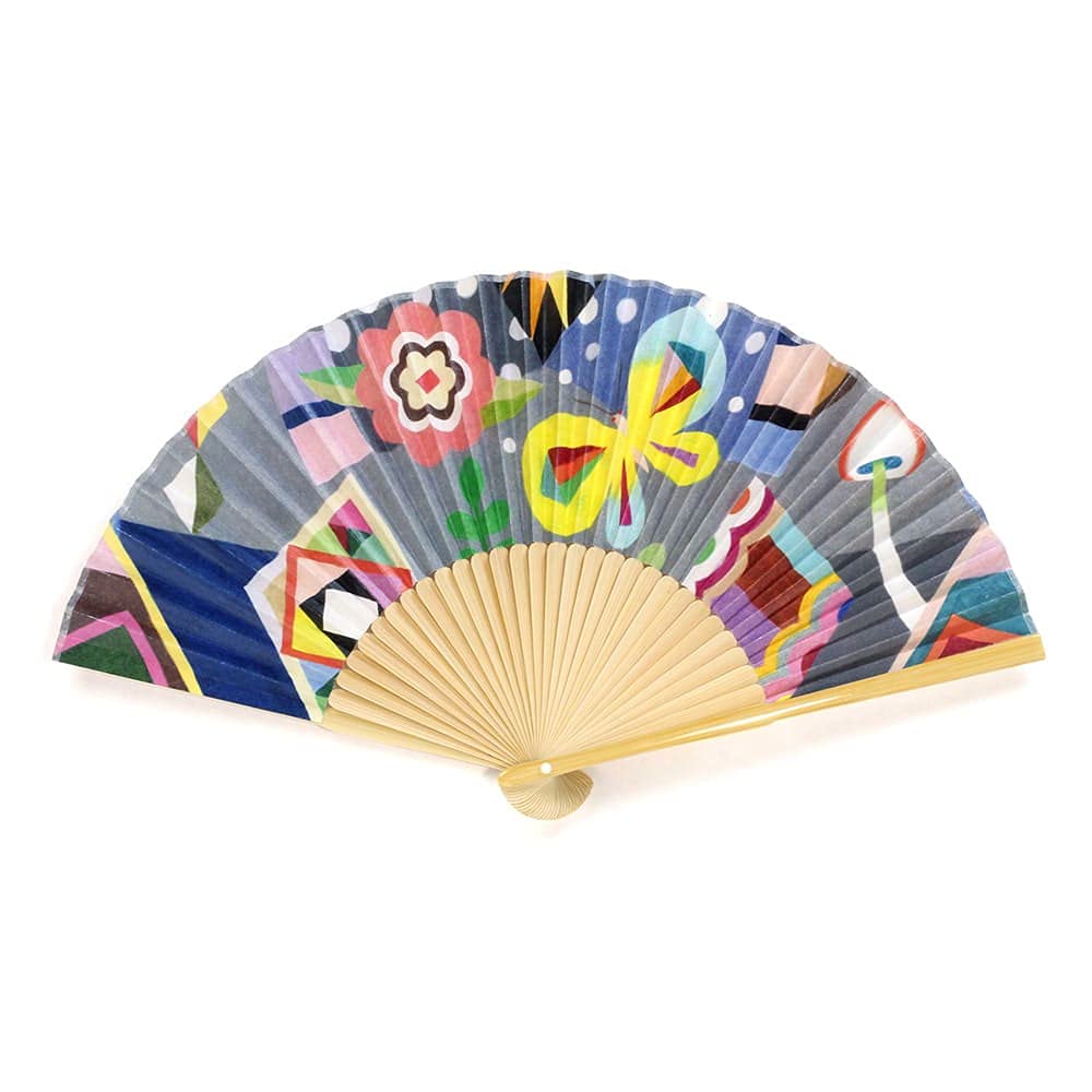 

Taniguchi Shoudo Folding Fan Kawabata Akiko Folding Butterfly [Wagami Koji] Artist Paper-Pasted Fan, 70-Type, 30-Ban, Design, AK-AW-3