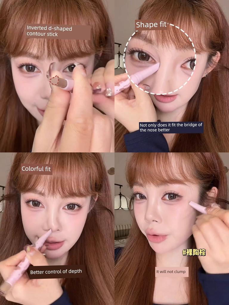 Gracebabi Three-Dimensional Contouring Shadow Facial Concealer Pen Double-Ended Contouring Pen Nose Shadow Contouring Cream