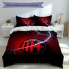 Set Copripiumino AC Milan 3 Pezzi, Include 1 Copripiumino e 2 Federe, Tessuto Amico della Pelle e Confortevole, Set Biancheria da Letto Adatti
