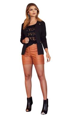 Stylish Short Designer Genuine Party Fit Brown Wear Handmade Leather Women Cocktail