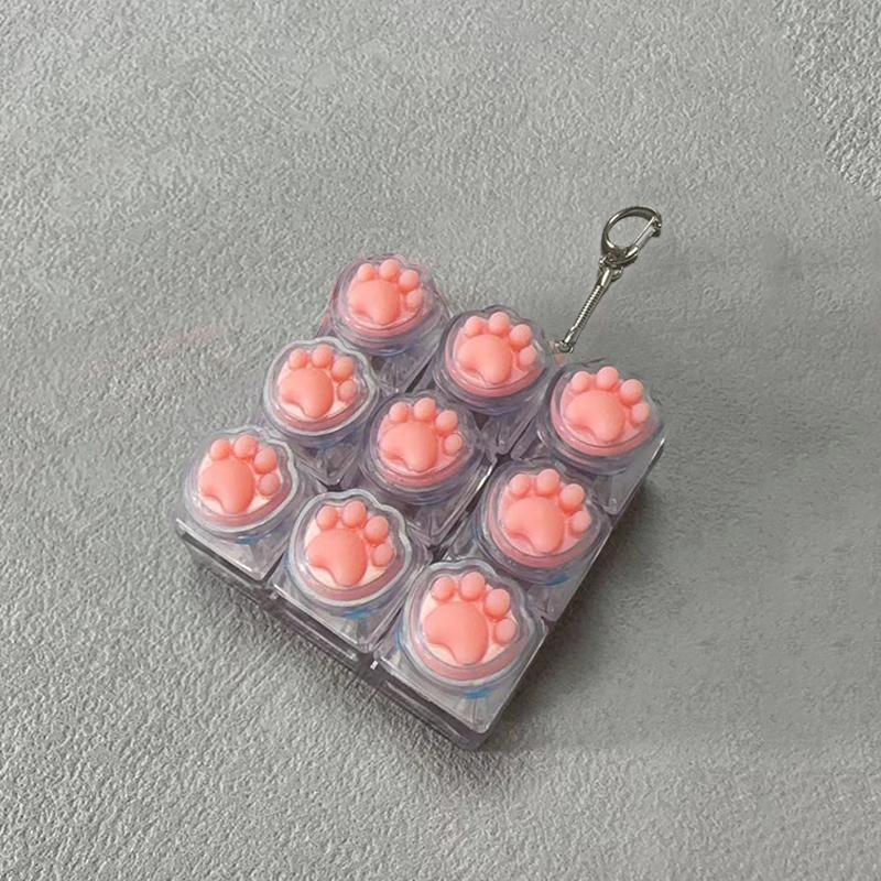 Cat Pawl 9 Keyboard Relaxation Keychain With Led Bag Charm For Adults Teen Counter Stress Finger Fidgeting Keyboard Games Key Chain