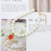 Charming Pet Collar with Emerald Pendant and Faux Pearls - Elegant Accessory for Cats and Dogs