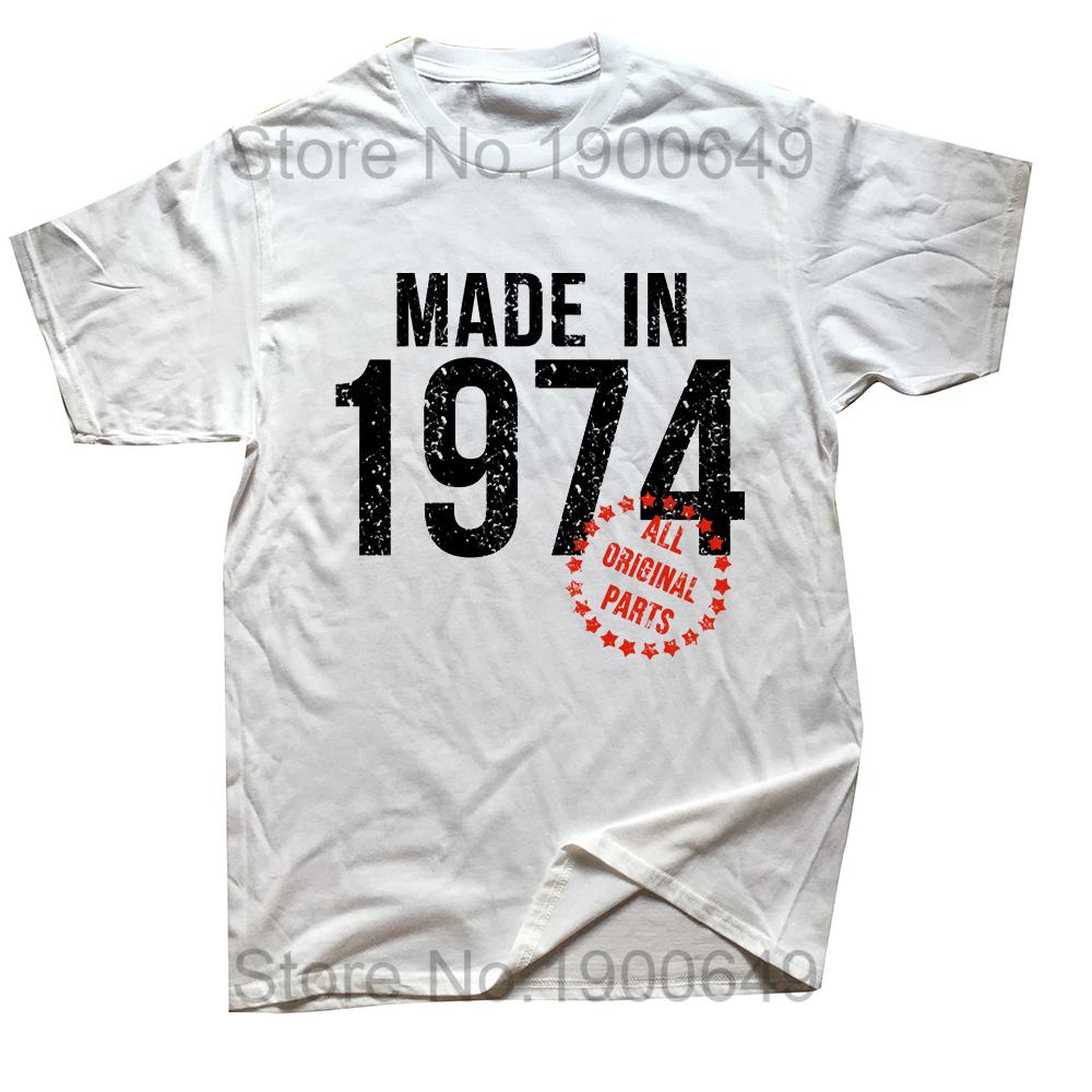 

New Men Made in 1974 All Original Parts T Shirt Oversize Printed Casual Tee Shirt Casual Short Sleeve Vintage Couples TShirt S