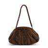 Pleated Design Faux Fur Shoulder Bags For Women  Luxury Designer Purses And Handbags Winter Warm Soft Plush Hobo Bags