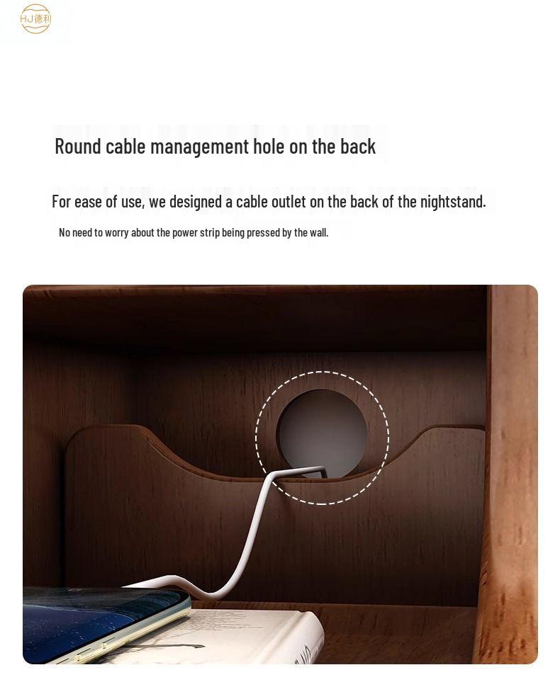 Solid Wood Ultra-Narrow Bedside Table with Storage