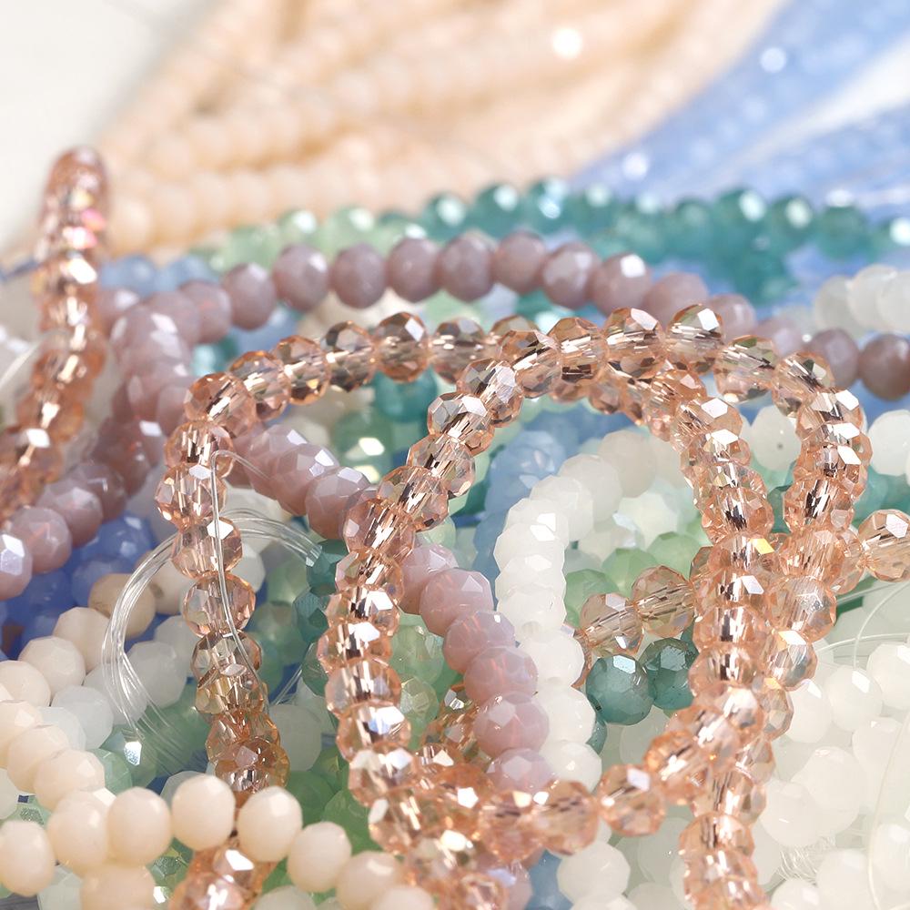 Colorful 3.6mm Faceted Crystal Wheel Beads for DIY Jewelry and Bracelet Making.