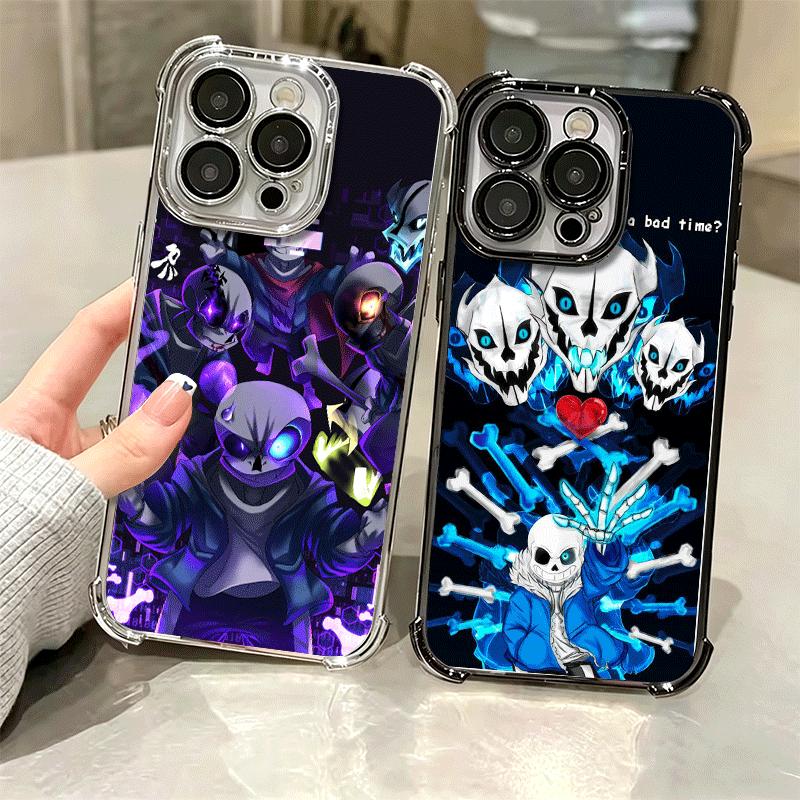 U-Undertale S-Sans Plating Phone Case For Iphone 16 17 Pro Max Air 16E 14 15 Plus 12 13 Mini Anti-Fall Airabag Cover