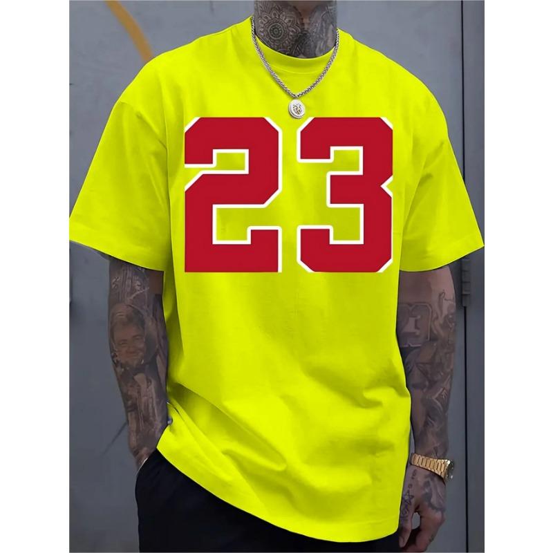 Men's fashionable round neck T-shirt, versatile short-sleeved, travel/summer/beach, fitness/running/training