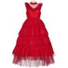 Elegant Lydia Beetlejuice Red Tulle Cosplay Dress For Halloween And Performances