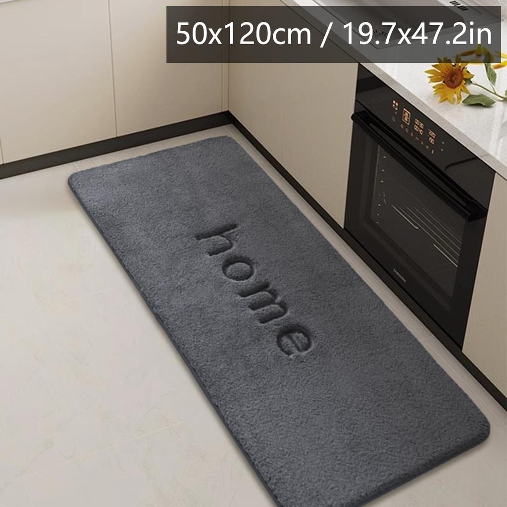 Long Flannel Kitchen Floor Mats Water and Oil Absorption Soft Mats Household Non-slip Mats Bathroom Mats Door Mats
