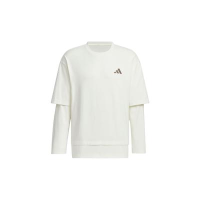 Mažas Logotipas Ilgomis Rankovėmis Vienspalvis Universalus Patogus Netikras Dviejų Dalių Megztinis Ilgomis Rankovėmis Marškinėliai Vyriški Viršutiniai Drabužiai Han-Jade-White JM3409