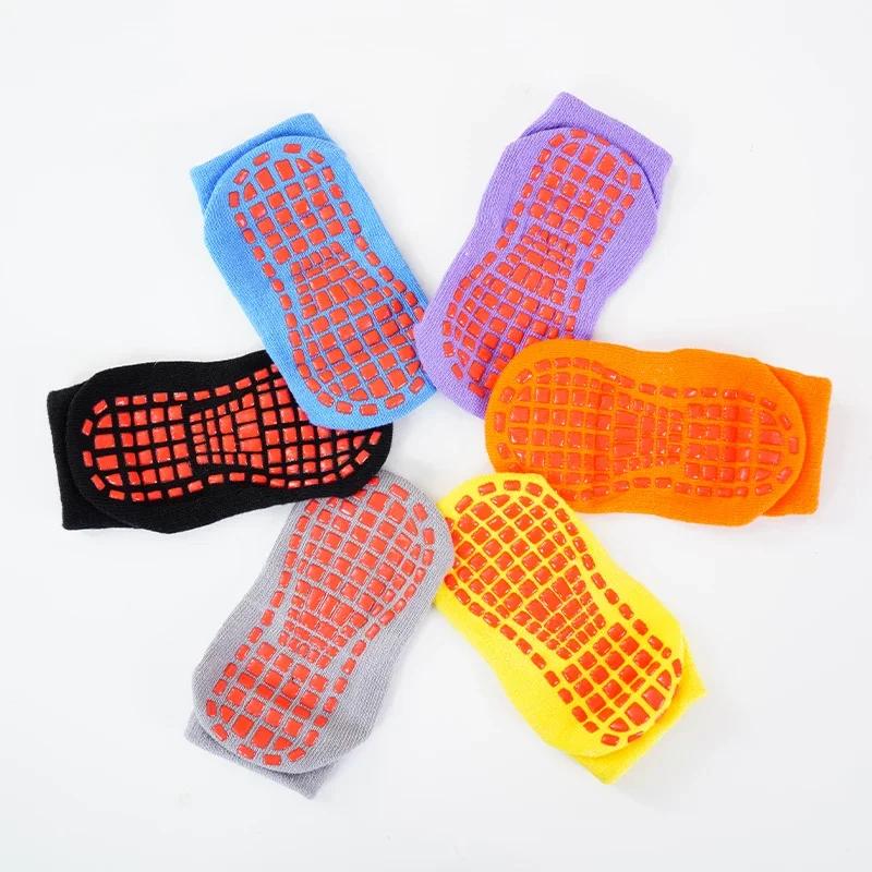 Kids Adults Anti-Slip Sock Trampoline Sock Cotton Breathable Short Socks Elasticity Boy Girl Outside Family Sports Yoga Socks