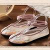 Fashion Round Toe Lace-up Flowers Designer Shoes Summer Mesh Breathable Handmade Embroidered Flats Elegant Comfort Non-slip Flat Sandals