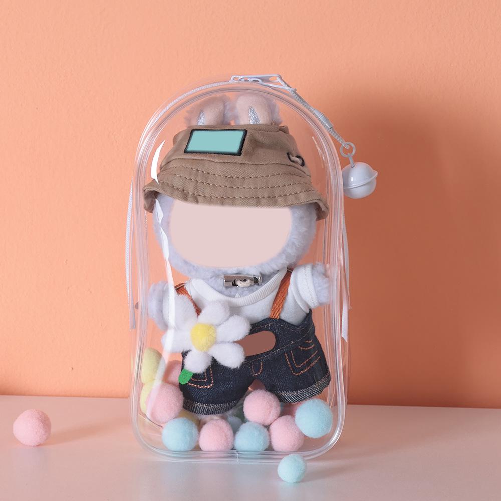 19cm Vinyl Protective Doll Case: Cotton Ita Bag with Transparent Display, Dustproof Hanging, and Large Storage Compartment