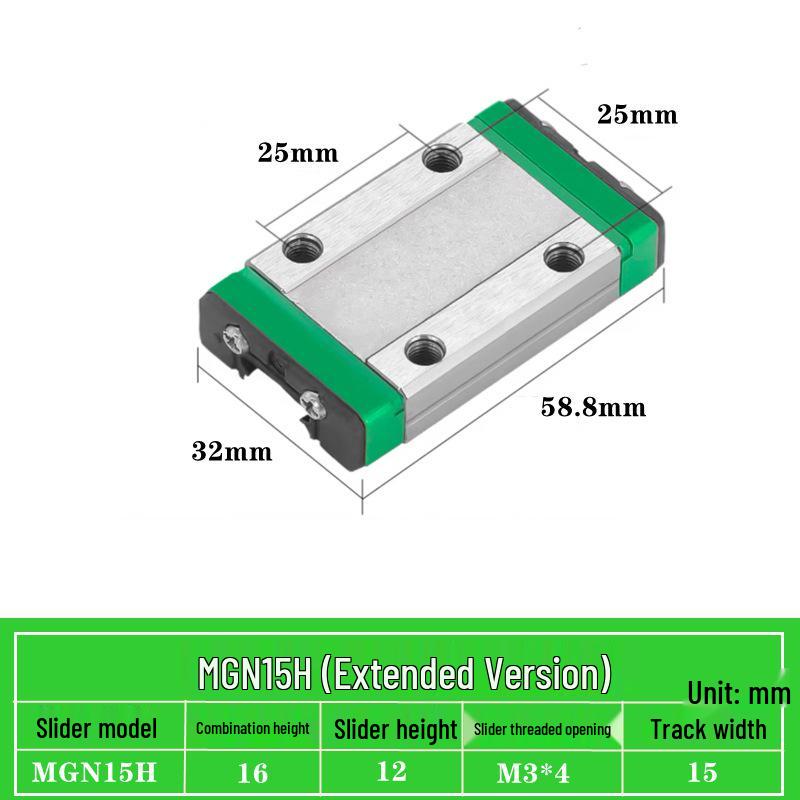 Miniature Linear Guide Block Slider Rail MGN/MGW Series (7C/9C/12C/15C/7H/9H/12H/15H)