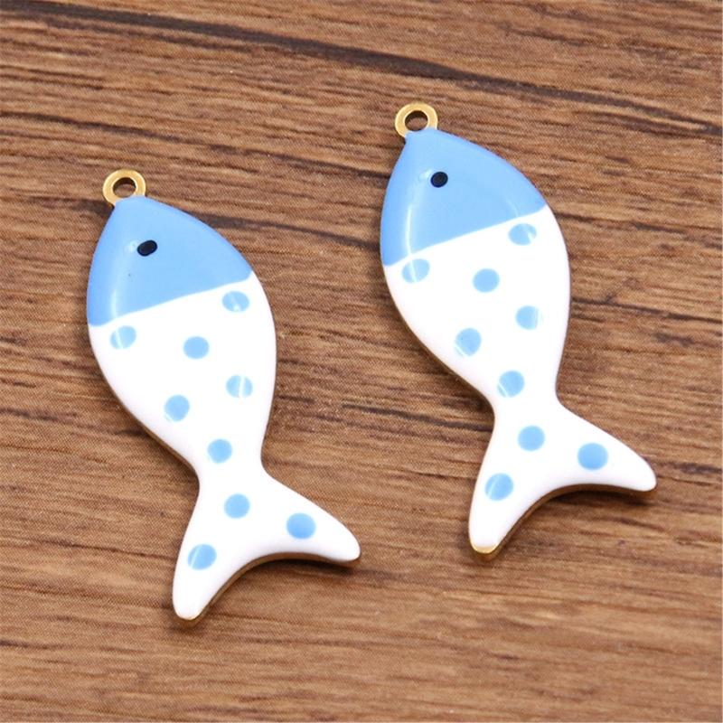 Collana con Ciondolo Pesce Reversibile Metallo Ipoallergenico Accessorio Gioielli Componenti per la Creazione di Gioielli Per Pelli Sensibili