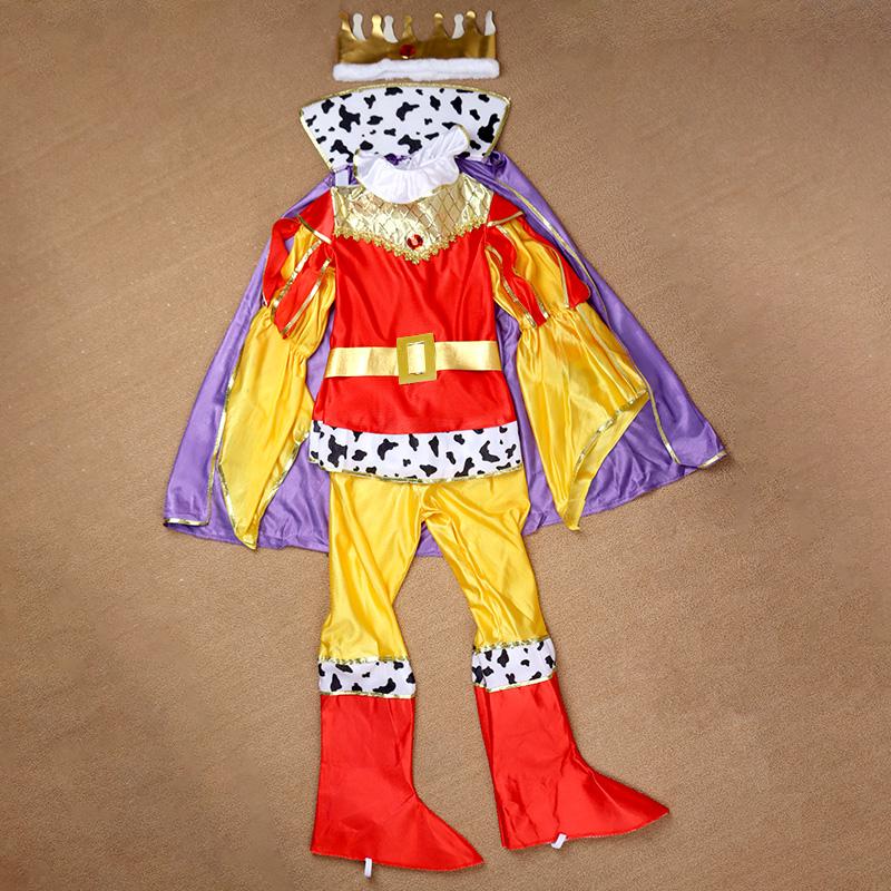 Kostium Królewicza Księcia do odgrywania ról Królewski Zestaw Korona Księcia Peleryna Halloween Urodziny Impreza z Makijażem Wspaniała Przebranie Bez Berła