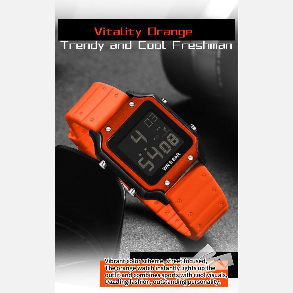 SANDA Electronic Watch Multifunctional Waterproof Sports Electronic Watch Fashion Trend Silicone Band Electronic Watch