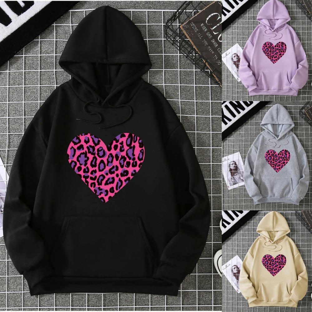 Autumn and winter trend printed sweater women's 2025 new hooded casual jacket women ins large size hoodie