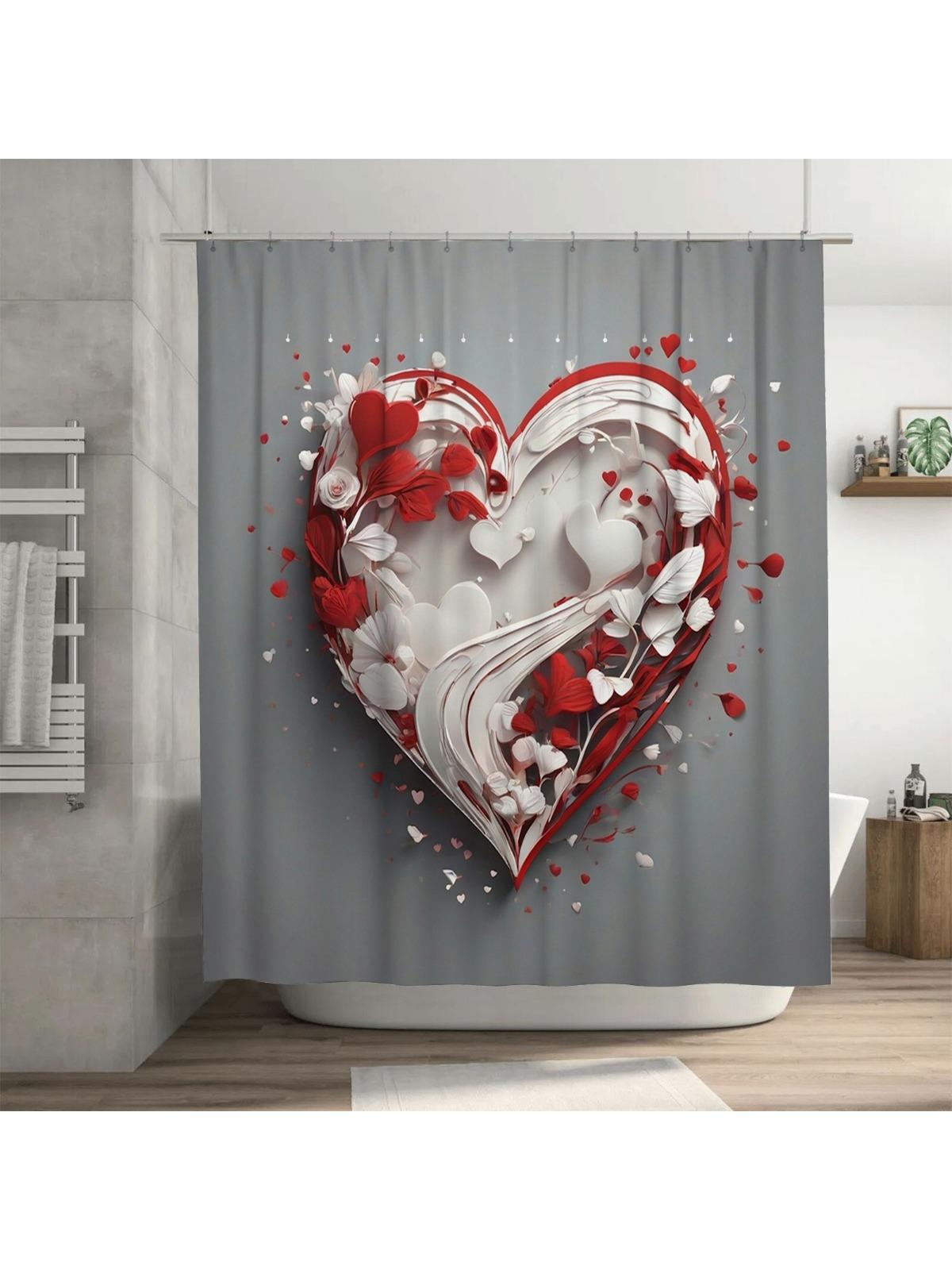 

3D Floral Heart Shower Curtain | Romantic and Elegant Bathroom Decor 90X180cm