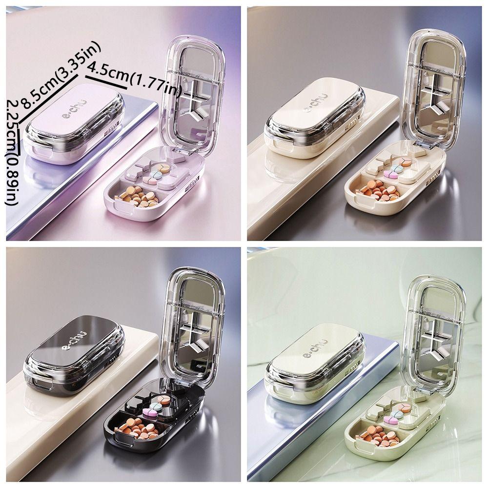 Potravinářský krabička na řezání pilulek Nastavitelná krabička na uskladnění pilulek Cestovní držák na léky