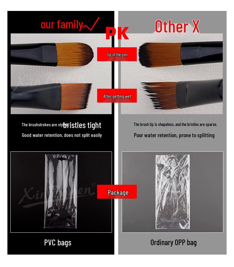 Children's 12-Piece Nylon Hair Paintbrush Set for Watercolor and Oil Painting