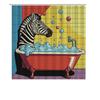 Animal Pattern Pop Art Shower Curtain Zebras Bathing In A Bubble Tub Red, Blue, Yellow Colorful Background Bathroom Decor Home A