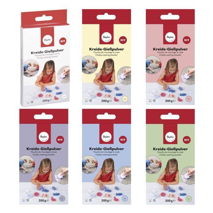 Poudre de moulage pour fabriquer ses craies - 6 couleurs