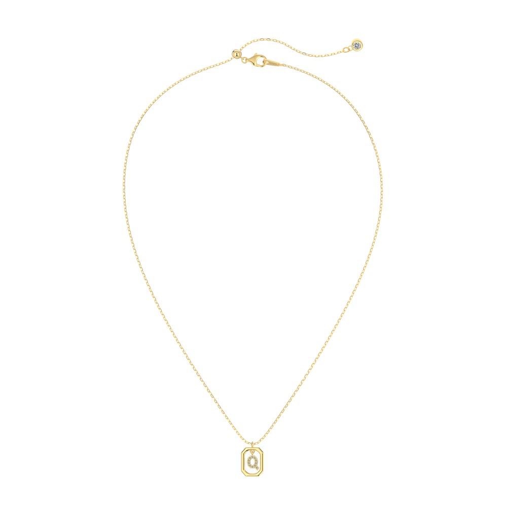 925 Silver Alphabet Pendant Necklace with Zircon Detailing - Women's Elegant & Unique Design