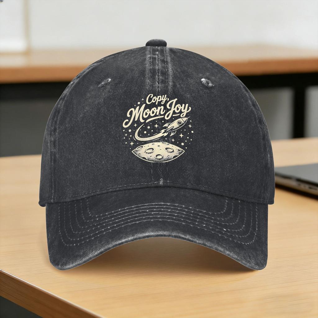 Copy Moon Joy Baseball Cap Sun Artemis II Outdoor Sport Breathable Washed Trucker Hat Unisex Unisex yk Retro Design Snapback Cap