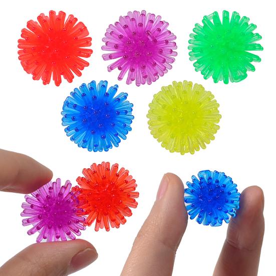 50Pcs Spiky Hedge Balls Multicolor Mini Porcupine Balls Stress Relief Soft Small Massage