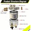 R12T Fuel Water Separator Fuel Filter/Water Separator Marine Complete Kit 10 Micron Filter Replaces Racor S3240 120AT R12T NPT ZG1/4-19 Fit 3/8 Inch