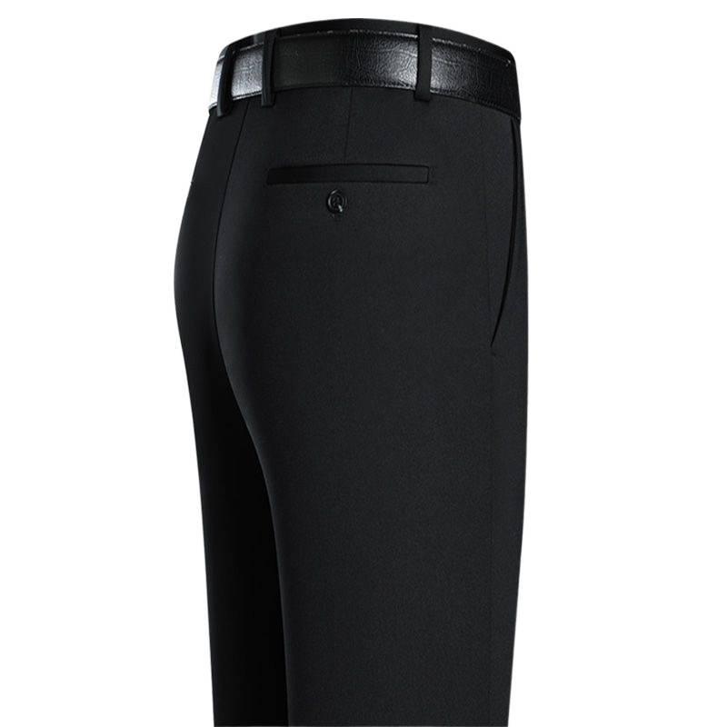 Men's Lambswool Fleece-Lined Straight-Leg Dress Pants for Autumn/Winter