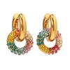 Youthway Exquisite Colorful Round Donut Earrings High Quality Gold Color Texture Stylish Jewelry Bijoux Femme  New