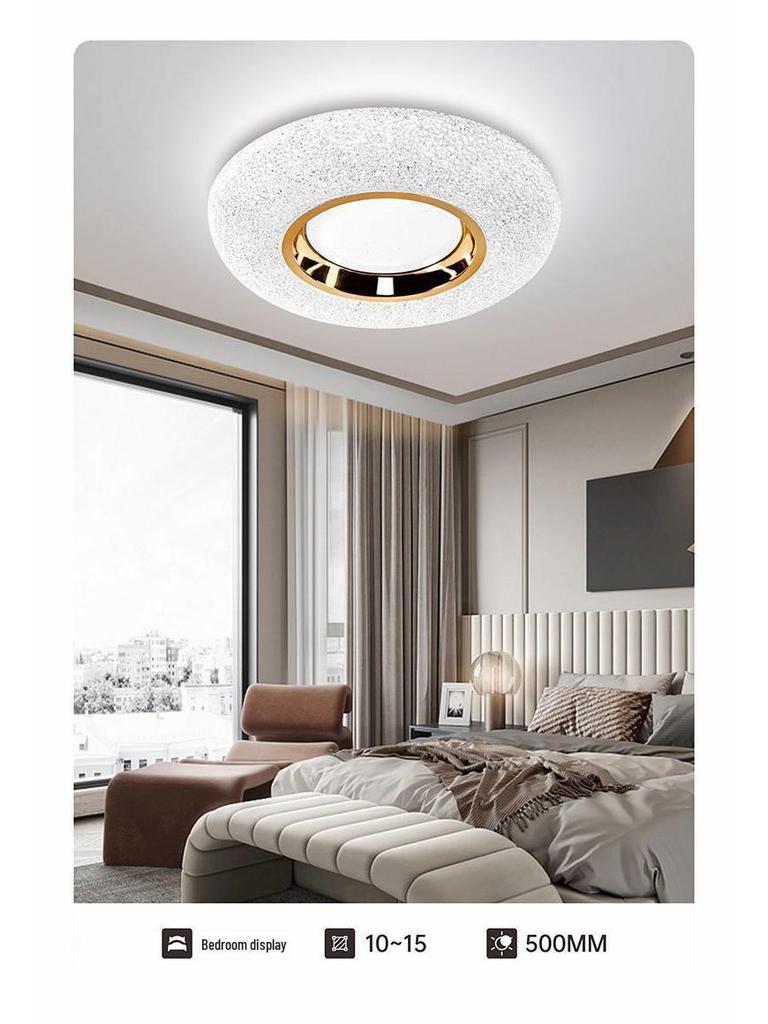 2025 Full Spectrum Super Bright LED Ceiling Light for Master Bedroom & Living Room - Modern Cream Style