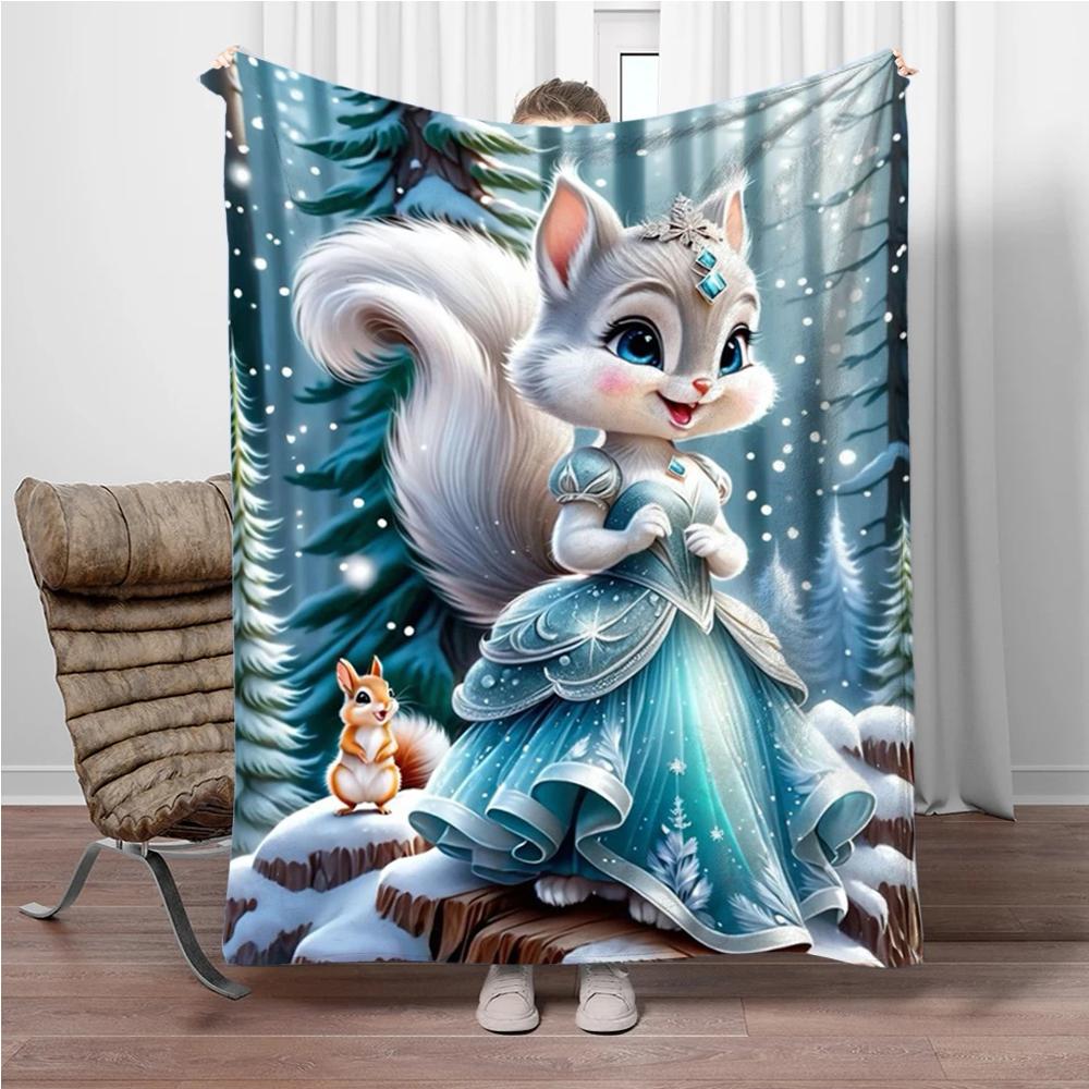 

Cartoon Winter Animal Soft Flannel Blankets Keep Warm Throw Blanket Comfortable Blanket for Picnic Office Beds Sofa Home Bedroom 75x90cm