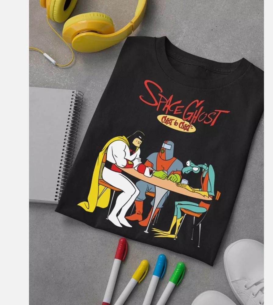 HOT NEW Space Ghost Coast to Coast cartoon T-shirt Black All Sizes Unisex T-Shirt S