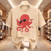 Octopus Marine Animal Ocean Sea Creature T Shirts Men Pure Cotton Humor Streetwear Tee Shirt Short Sleeve Clothing